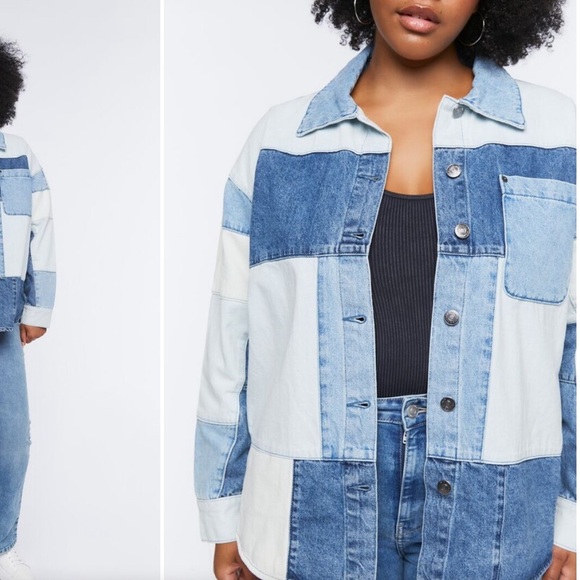 Forever 21 Denim Patchwork Jacket - Picture 4 of 11